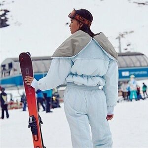 Free People Movement Sunday Skies Jacket Arctic Snow Blue- XL